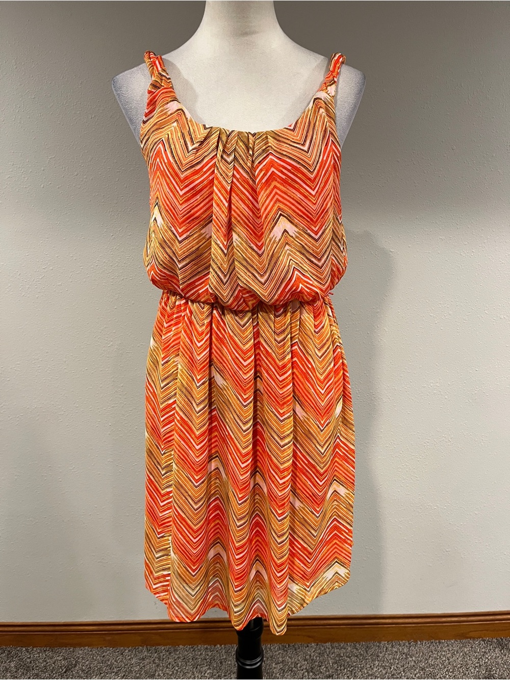 AGB Orange Chevron sleeveless Sundress size small